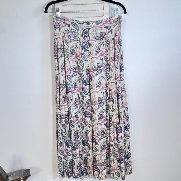 FREE PEOPLE ONE WIDE LEG PAISLY FLOWY PANTS - Picture 2 of 8